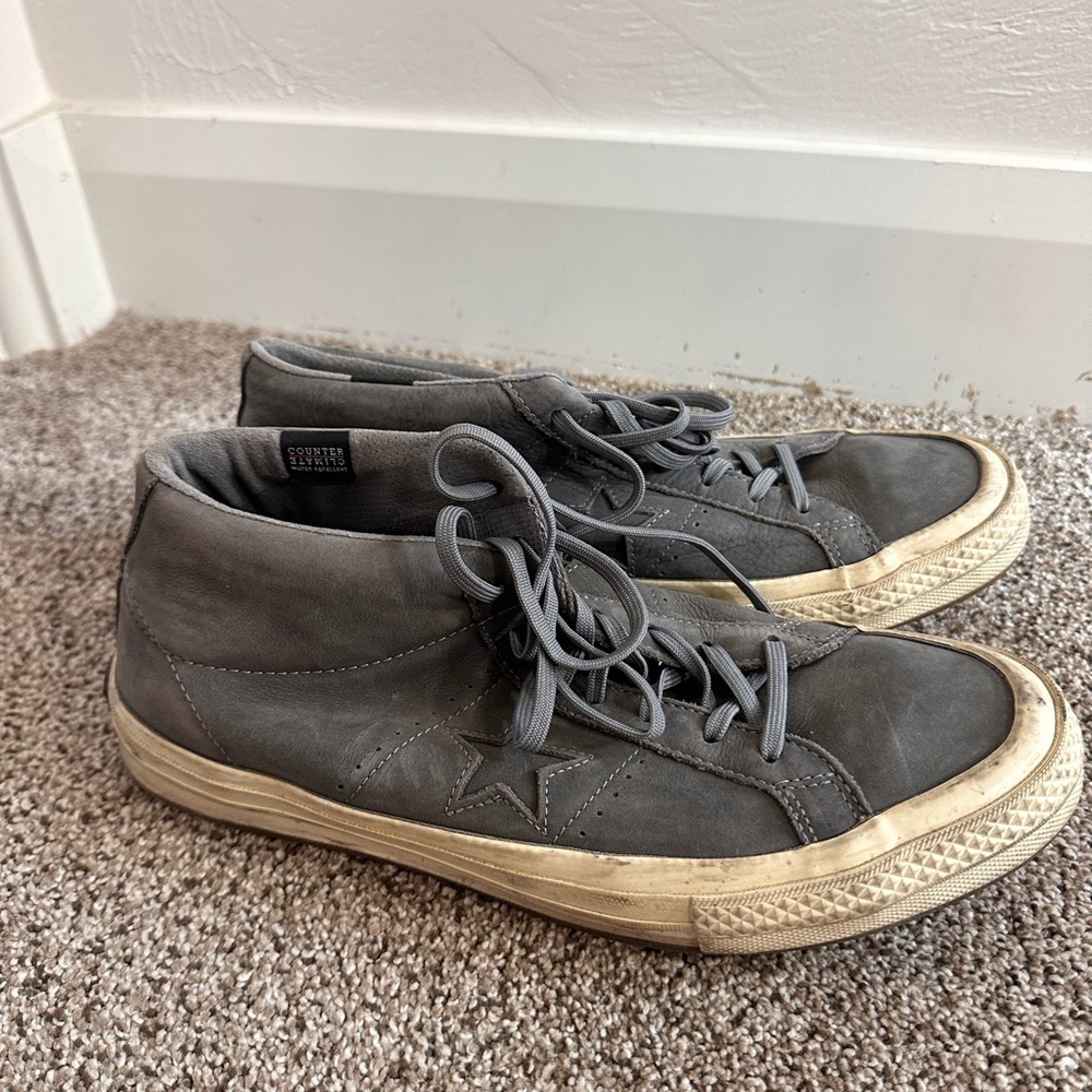 Converse Charcoal Mid-Top Sneakers